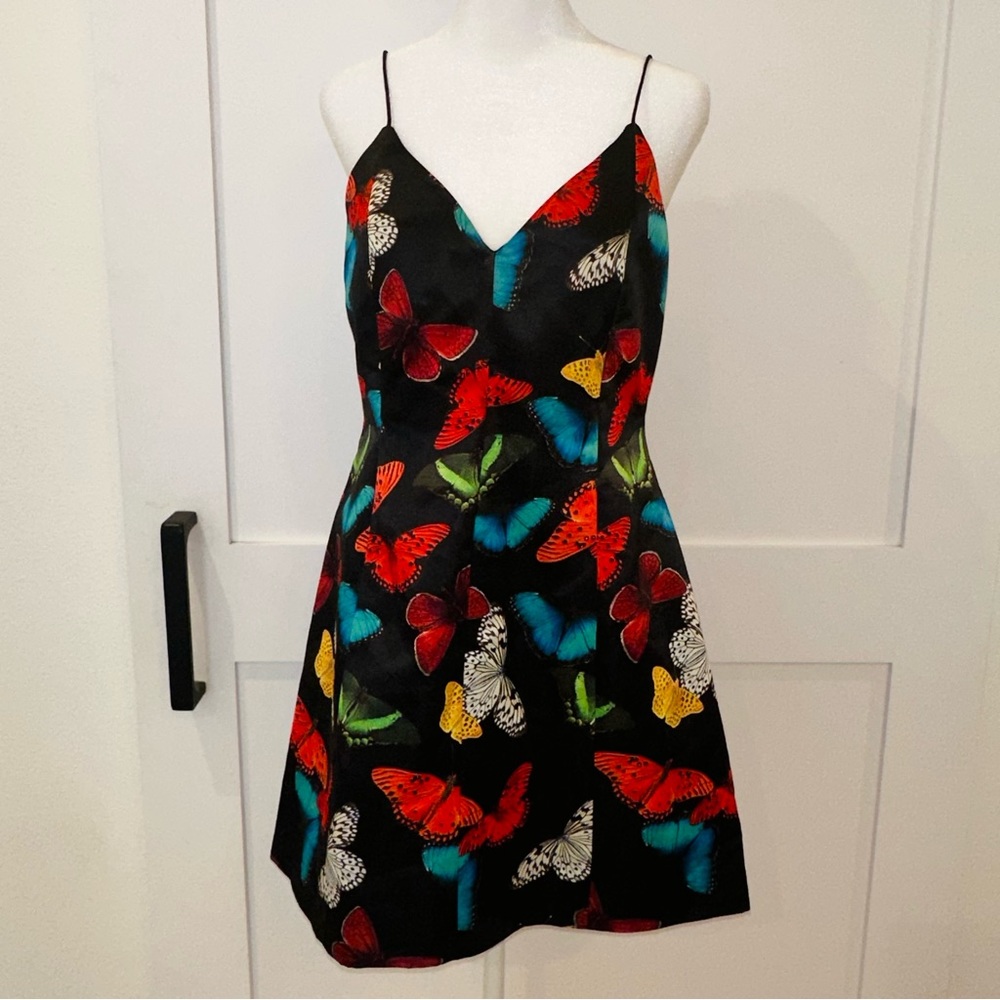 Alice + Olivia Tayla Butterfly Print Minidress